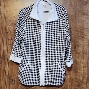 COPY - Allison Daley Black and White Gingham Suit Jacket